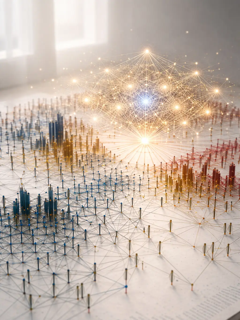 Visualisation d’un réseau digital illustrant la circulation des données, l’intelligence artificielle et les connexions entre utilisateurs