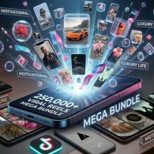 Bundle de plus de 250000 reels viraux pour Instagram et TikTok avec contenus motivation, luxe et esthétique pour réseaux sociaux